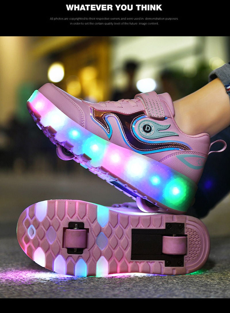 Sharpdo Roller Shoes USB Charge Girls Boys Sneakers with Wheels LED Roller Skates Shoes  - Image 3