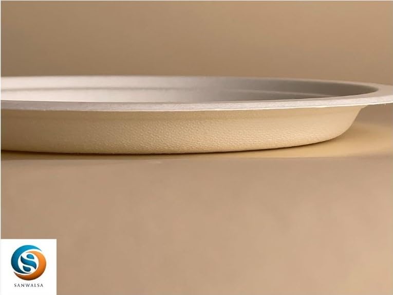 SANWALSA [10 inch, 15 Count, Round, Off-White Disposable Bagasse Paper Plates | Eco-Friendly Sugarcane Paper Plates for Wedding, Party, Cafes & Homes - Image 3