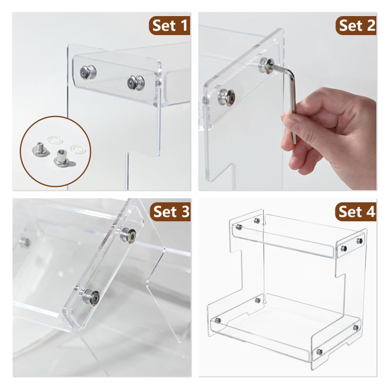 Acliys Bathroom Counter Organizer Countertop 2 Tier Storage Acrylic Corner Makeup Organizer for Perfume Stand, Vanity Holder, Dresser Tray, Spice Rack, Skincare, Coffee Bar, Room Decor (Clear) - Image 4