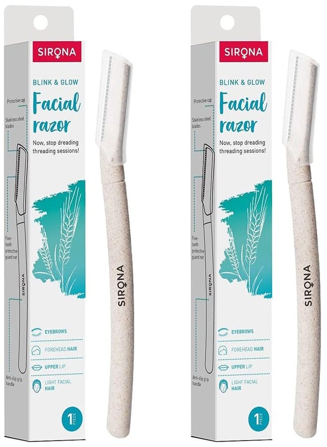 سيرونا شفرة حلاقة الوجه سيرونا بلينك آند جلو القابلة لإعادة الاستخدام للنساء - شفرة واحدة | إزالة شعر الوجه بدون ألم | أداة تشكيل الحواجب | للحواجب، الشفة العليا، الجبهة، شعر الوجه الخفيف، الذقن، والسوالف | أداة ديرمابلانينج - Image 1