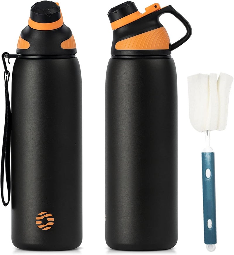 FjBottle Stainless Steel Water Bottle 600ml/800ml/1L/1.5L with Magnetic Lid, BPA Free Insulated Water Bottle, Sports Metal Water Bottle Hot&Cold Drinks Vacuum Flask Leak-Proof for Gym, Work, Travel - Image 1