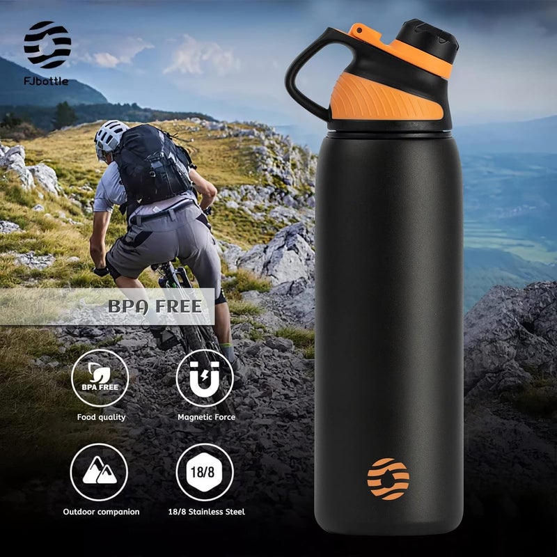 FjBottle Stainless Steel Water Bottle 600ml/800ml/1L/1.5L with Magnetic Lid, BPA Free Insulated Water Bottle, Sports Metal Water Bottle Hot&Cold Drinks Vacuum Flask Leak-Proof for Gym, Work, Travel - Image 5