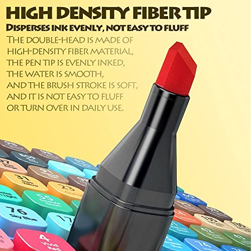 Finaxo Colors Art Markers Sketch Pen Dual Tip Artist Art Marker Vibrant Colors Set For Coloring Sketching Drawing Painting, Twin Head Permanent Sketch Markers Pen With Carry Case, Multicolor (48) - Image 3