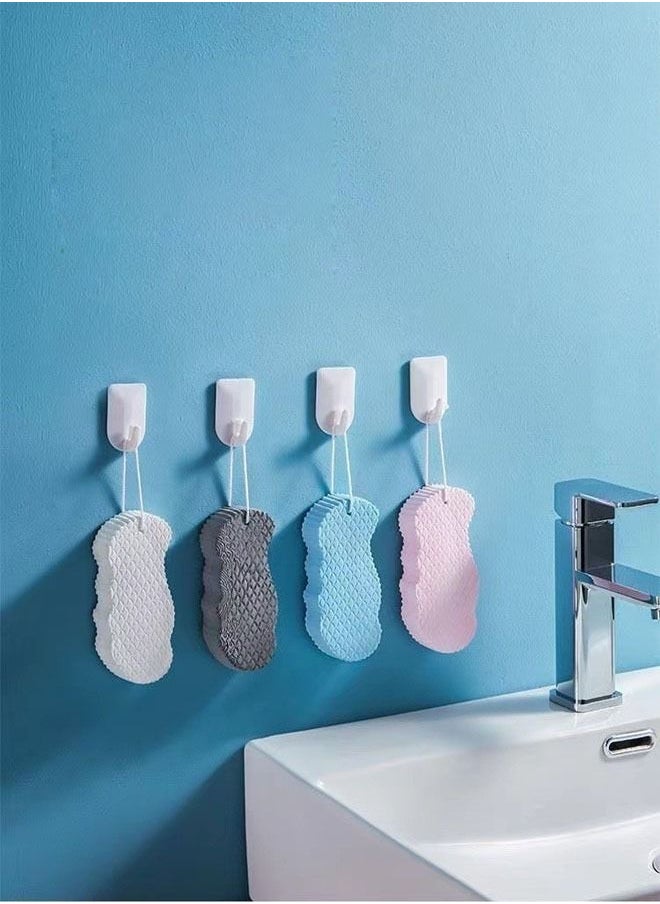 fashionhome Set of 4 Soft Bath Body Shower Sponge with Hook, Super Soft Exfoliating Bath Sponge, Magic Fun Ultra Soft Body Scrubber Bath Toy, Spa Scrub Exfoliator Dead Skin Remover  - Image 3