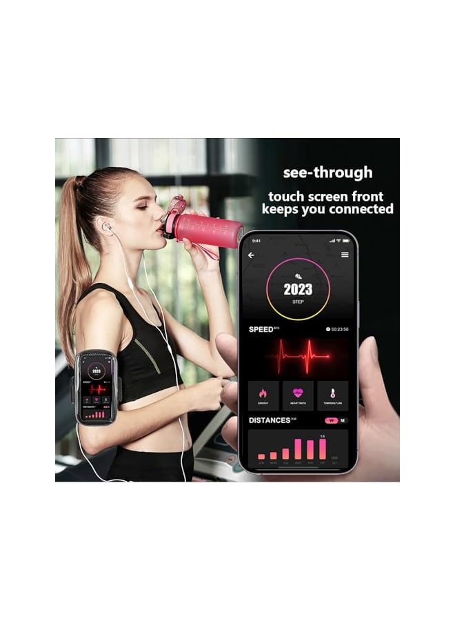 Green Tiger Clear Running Phone Holder Armband, Sports Armband Case for iPhone 15 14 13 Pro Max 12 11 Plus X XS Samsung Android, Universal Arm Bands Bag with Key Card Pocket for Exercise Walking Workout Fitness - Image 3