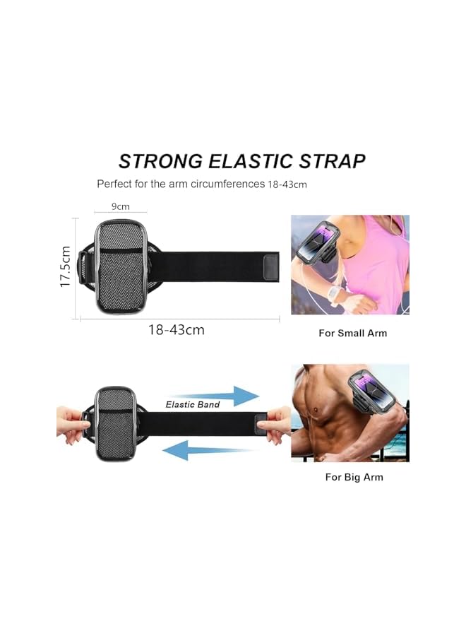 Green Tiger Clear Running Phone Holder Armband, Sports Armband Case for iPhone 15 14 13 Pro Max 12 11 Plus X XS Samsung Android, Universal Arm Bands Bag with Key Card Pocket for Exercise Walking Workout Fitness - Image 4