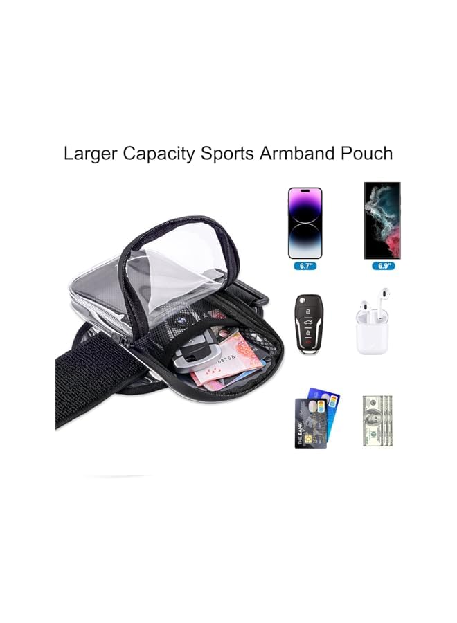 Green Tiger Clear Running Phone Holder Armband, Sports Armband Case for iPhone 15 14 13 Pro Max 12 11 Plus X XS Samsung Android, Universal Arm Bands Bag with Key Card Pocket for Exercise Walking Workout Fitness - Image 2