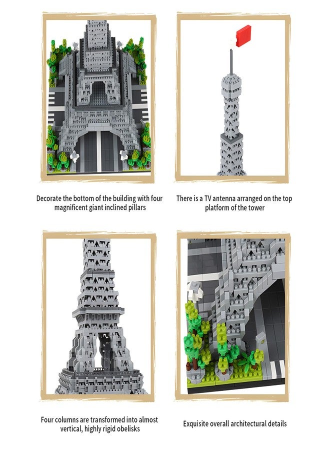 CSNRHG Paris Eiffel Tower World Famous Architectural Model Micro Building Blocks Set 3350 Pieces 3D Puzzle Toys Gifts for Kid and Adult - Image 3