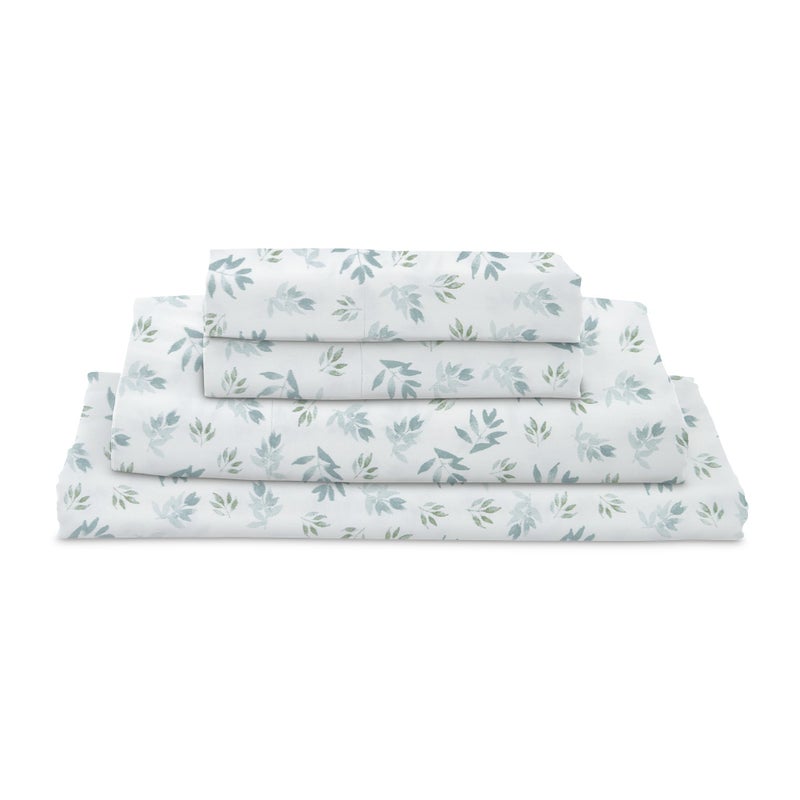 MyPillow MyPillow Giza Dreams Bed Sheets  100% Certified Giza Egyptian Cotton  Deep Pocket  Sateen Weave [Queen  Blue Green Floral]  - Image 1