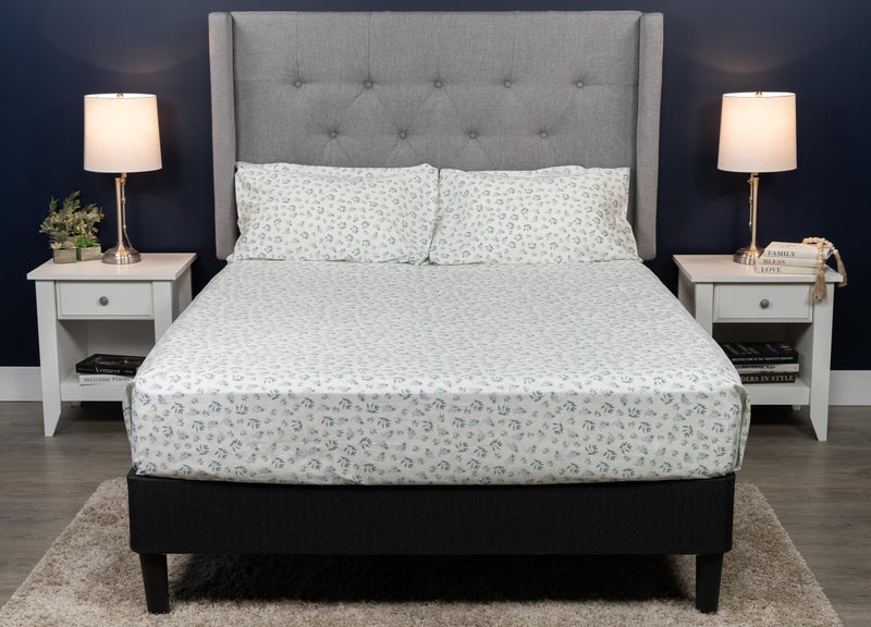 MyPillow MyPillow Giza Dreams Bed Sheets  100% Certified Giza Egyptian Cotton  Deep Pocket  Sateen Weave [Queen  Blue Green Floral]  - Image 3