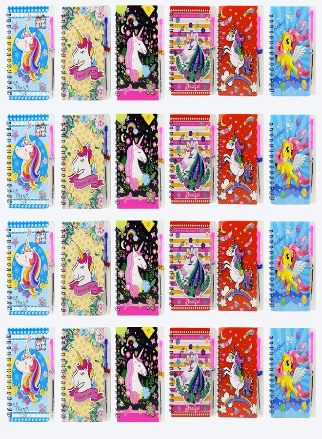 Asera Spiral Unicorn Diary with Pen for Kids, Best Gift for Boys & Girls (Pack of 24) - Image 1