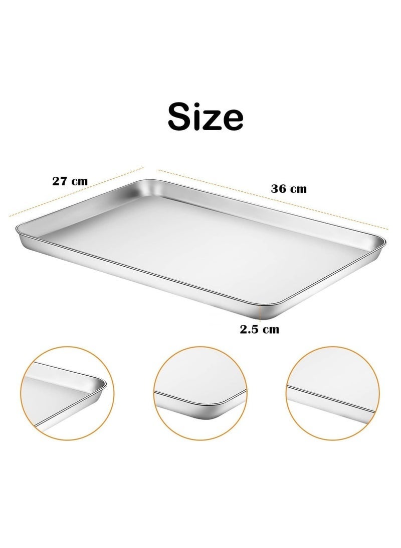 Arabest Baking Sheet Pan Set, Natural Aluminum Cookie Sheet, Warp Resistant Nonstick Baker's Half Sheet Pan, Large Thick Cookie Tray Pans for Baking, Roasting - Image 4