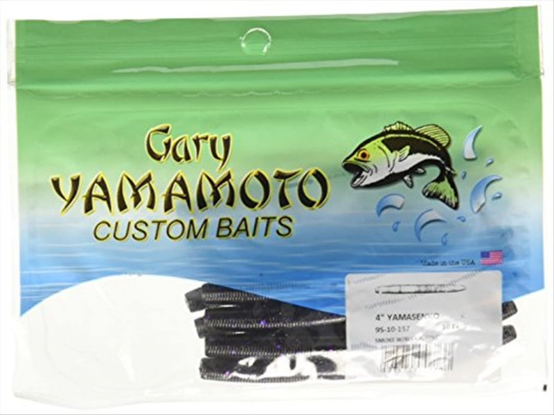 Yamamoto 5'' Senko Smoke W/ Black & Purple Flake (10 Pack) - Image 1