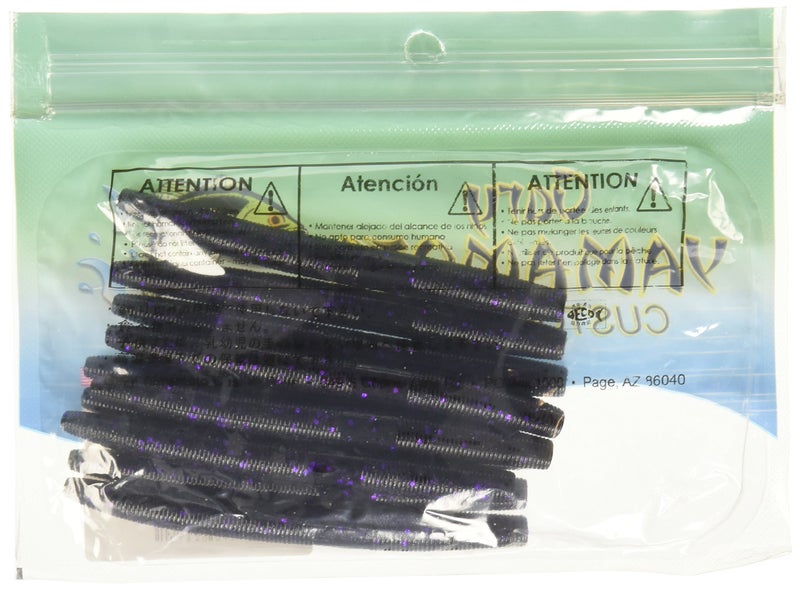 Yamamoto 5'' Senko Smoke W/ Black & Purple Flake (10 Pack) - Image 2