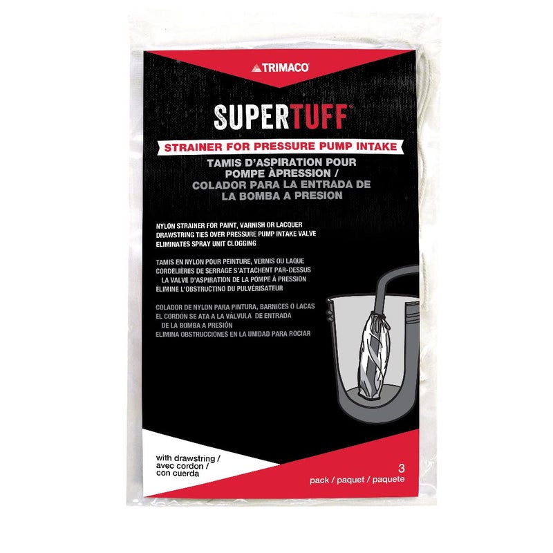 Trimaco SuperTuff Pump Strainer Bag with Draw String, 600 microns, 3 pack, White - Image 5