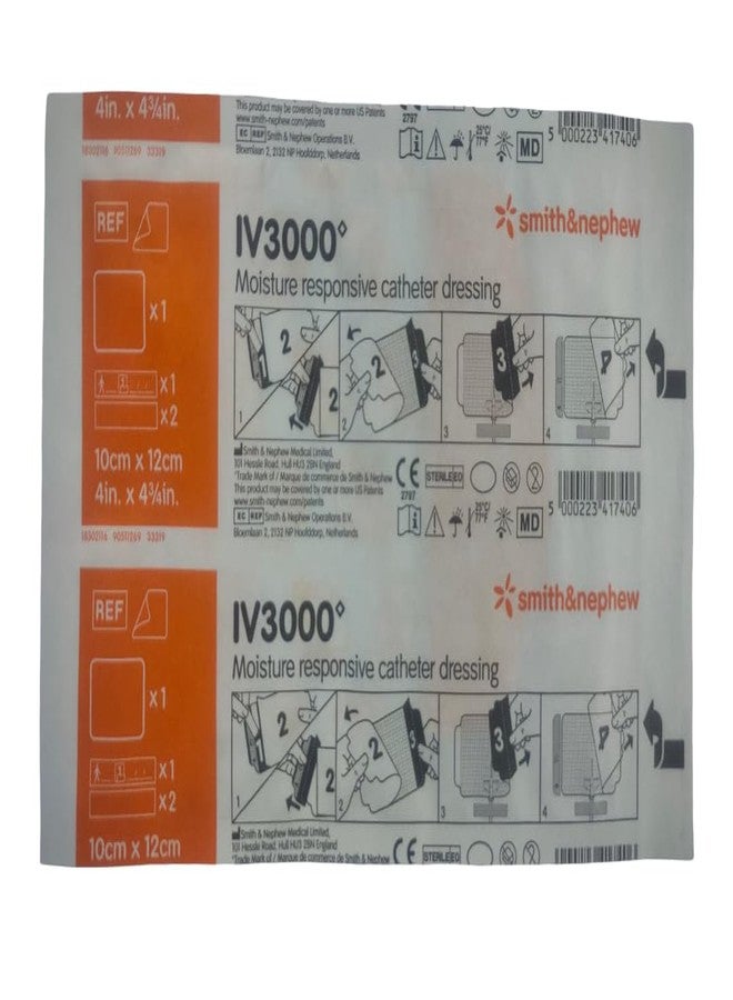 ضمادة لاصقة شفافة IV3000، 10 سم × 12 سم (10 قطع) - Image 1