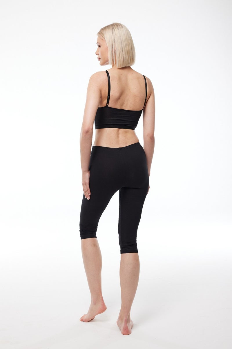Malabadi Women's Black Modal Capri Leggings 184  - Image 3