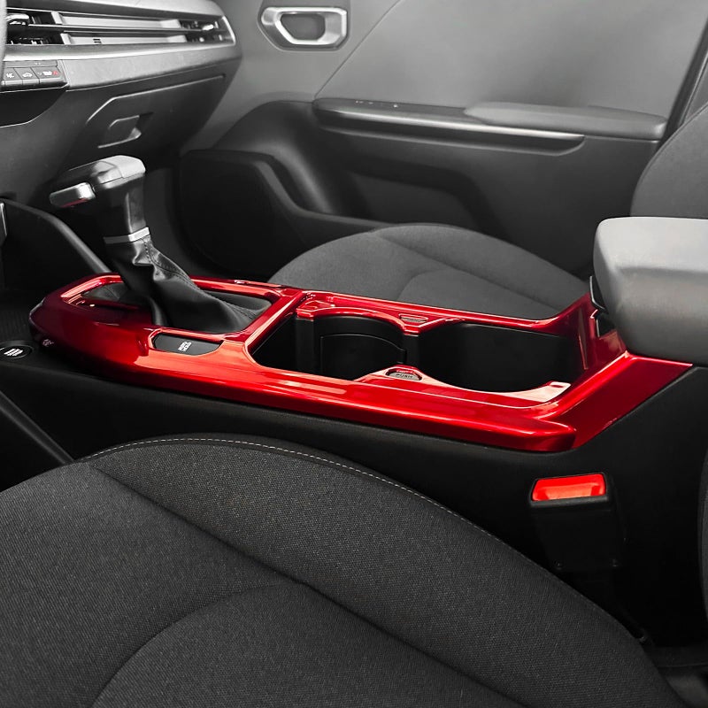 JUIVEEL ABS Center Console Cover,Gear Shift Trim Panel,Console Shifter Cover Compatible with Kia K4 2025-2026 Accessories (Glossy Red Style) - Image 4