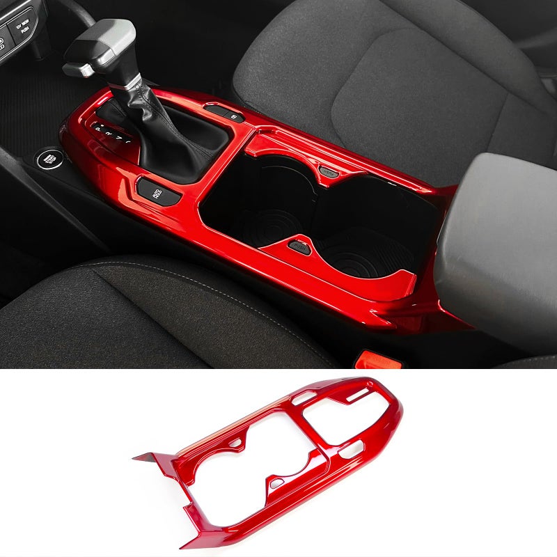 JUIVEEL ABS Center Console Cover,Gear Shift Trim Panel,Console Shifter Cover Compatible with Kia K4 2025-2026 Accessories (Glossy Red Style) - Image 3
