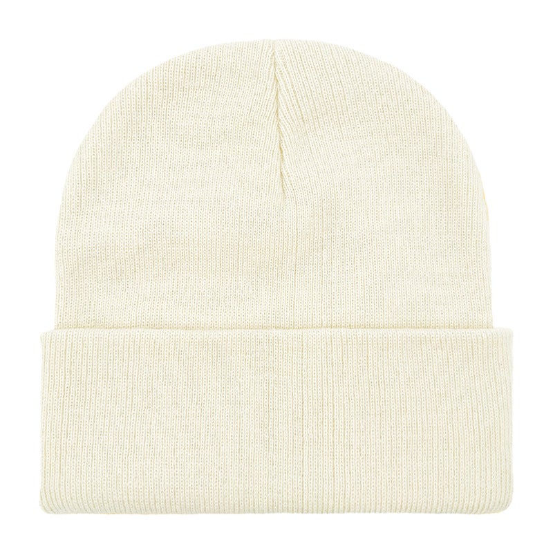 60-Color Knit Caps Custom Warm Earflap Beanies for Men and Women Shallow khaki -9 