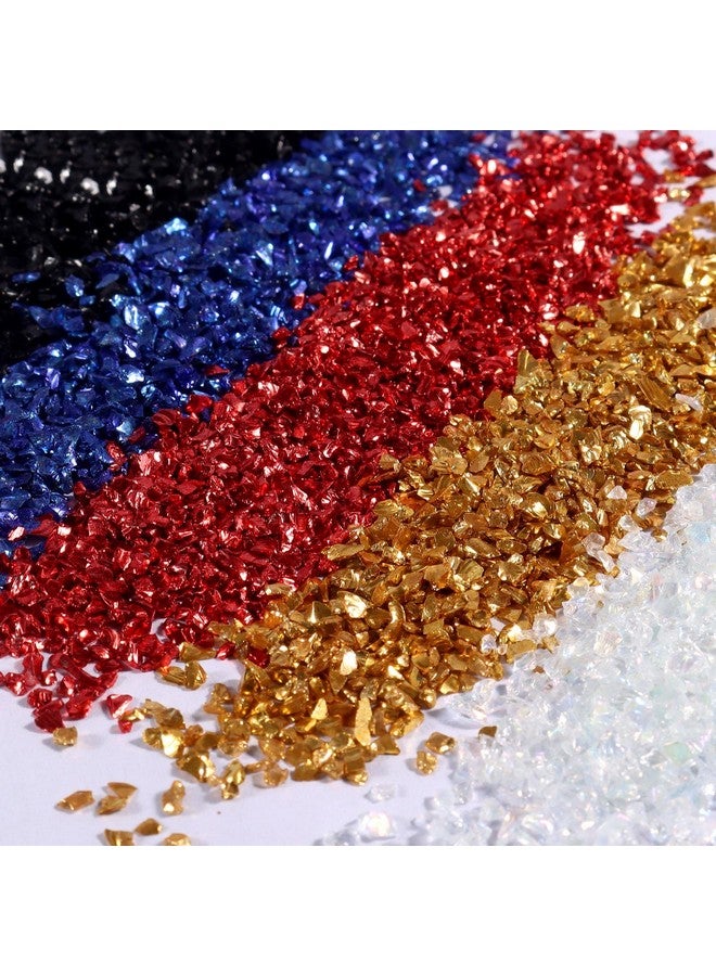 ceya Crushed Irregular Glass Set 32 Colors, 22.6 Oz/ 640G Metallic Crystal Chips Broken Glass Glitter 2-4Mm Craft Chunky Glitter For Nails Art Epoxy Resin Mold Coasters Ornament Painting Phone Case - Image 2