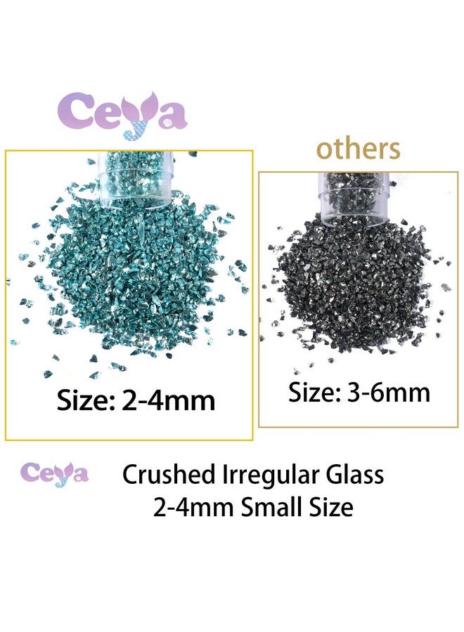 ceya Crushed Irregular Glass Set 32 Colors, 22.6 Oz/ 640G Metallic Crystal Chips Broken Glass Glitter 2-4Mm Craft Chunky Glitter For Nails Art Epoxy Resin Mold Coasters Ornament Painting Phone Case - Image 4