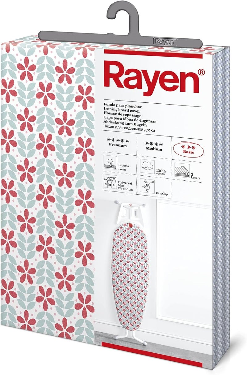 Rayen Ironing Board Cover, Multicolour, floral, 130x47 cm - Image 1
