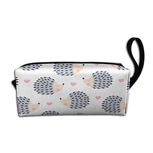 YISHOW Cute Hedgehog pattern Makeup Bag Adorable Travel Cosmetic Toiletry Organizer Case for Women - Image 1