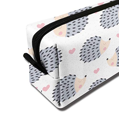 YISHOW Cute Hedgehog pattern Makeup Bag Adorable Travel Cosmetic Toiletry Organizer Case for Women - Image 2