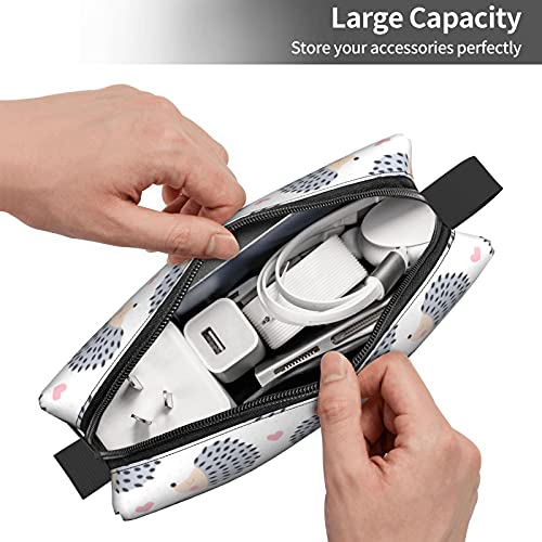 YISHOW Cute Hedgehog pattern Makeup Bag Adorable Travel Cosmetic Toiletry Organizer Case for Women - Image 5