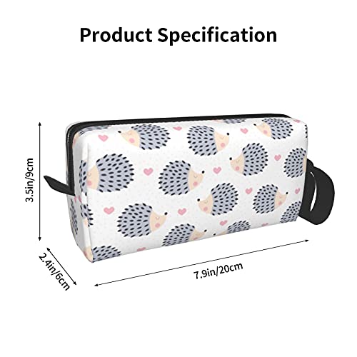 YISHOW Cute Hedgehog pattern Makeup Bag Adorable Travel Cosmetic Toiletry Organizer Case for Women - Image 3