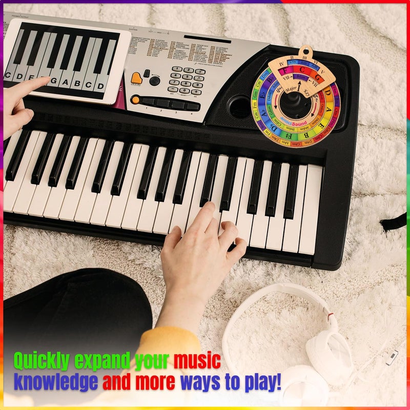 AmiciSound Colored Circle of Fifth Wheel with Rotating Related Chords Window, Music Theory Reference, Wooden Melody Tool for Songwriter Musician, Precious Gift for Music Lovers of any Age - Image 4