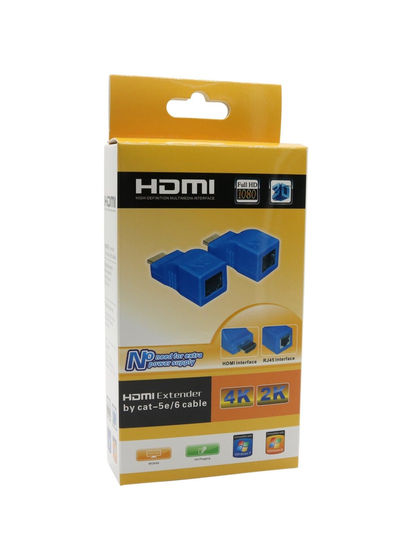HDMI HDMI to RJ45 Extender,HDMI Converter Repeater, 2 Pack HDMI Extender Transmitter and Receiver Network RJ45 Over Ethernet LAN Cat 5e / 6 / 6e, Support HDTV 1080P 3D  - Image 1