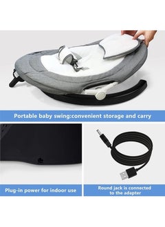 Beauenty Portable Electric Bluetooth Baby Swing With Music, 3 Timer Settings, Tray, Remote Control And Mosquito Net, 0 To 12 Months, Upto 26 Lbs  - Image 4
