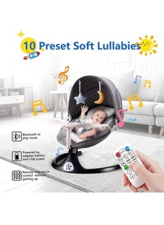 Beauenty Portable Electric Bluetooth Baby Swing With Music, 3 Timer Settings, Tray, Remote Control And Mosquito Net, 0 To 12 Months, Upto 26 Lbs  - Image 5