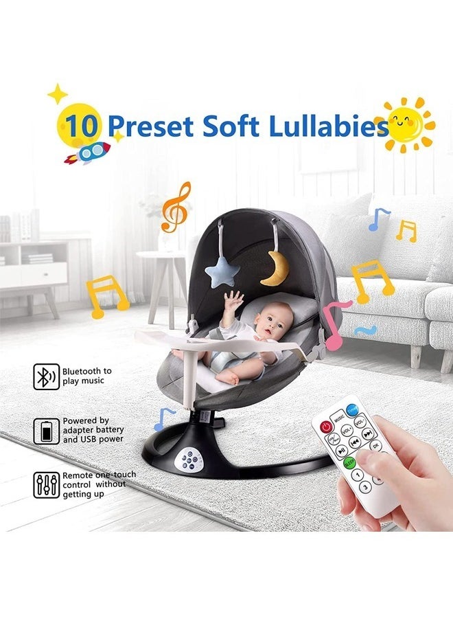 Beauenty - Portable Electric Bluetooth Baby Swing With Music, 3 Timer Settings, Tray, Remote Control And Mosquito Net, 0 To 12 Months, Upto 26 Lbs - Image 1