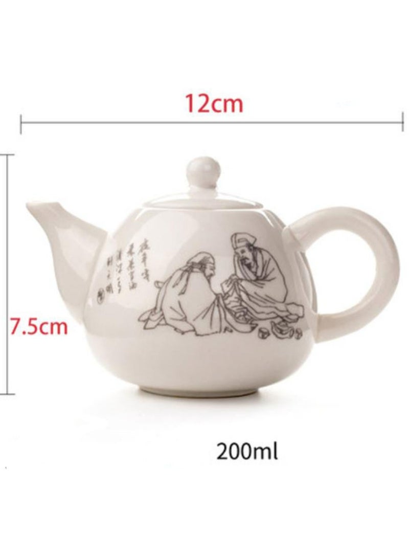Jingke Pure Hand-made Teapots Kung Fu Teapots Household Teapots Exquisite Ceramic Tea Sets,Silver Tea Holy White Tea Teapot 200ml - Image 2