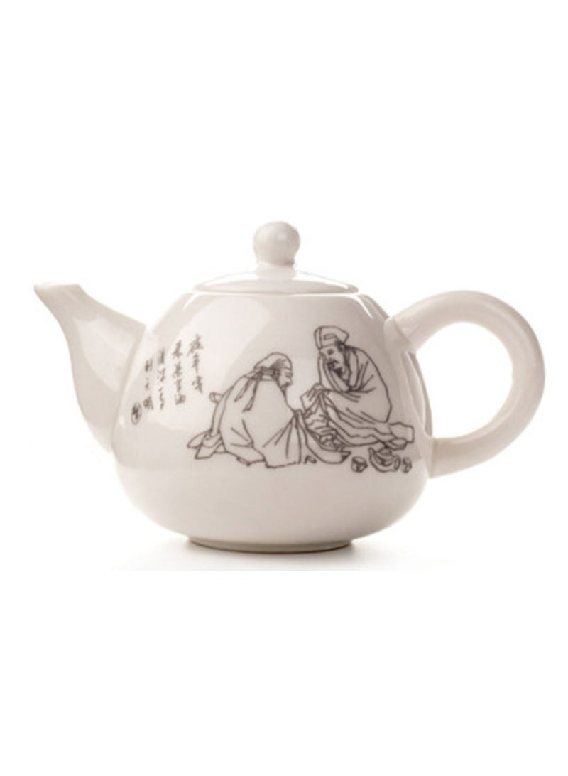 Jingke Pure Hand-made Teapots Kung Fu Teapots Household Teapots Exquisite Ceramic Tea Sets,Silver Tea Holy White Tea Teapot 200ml - Image 1