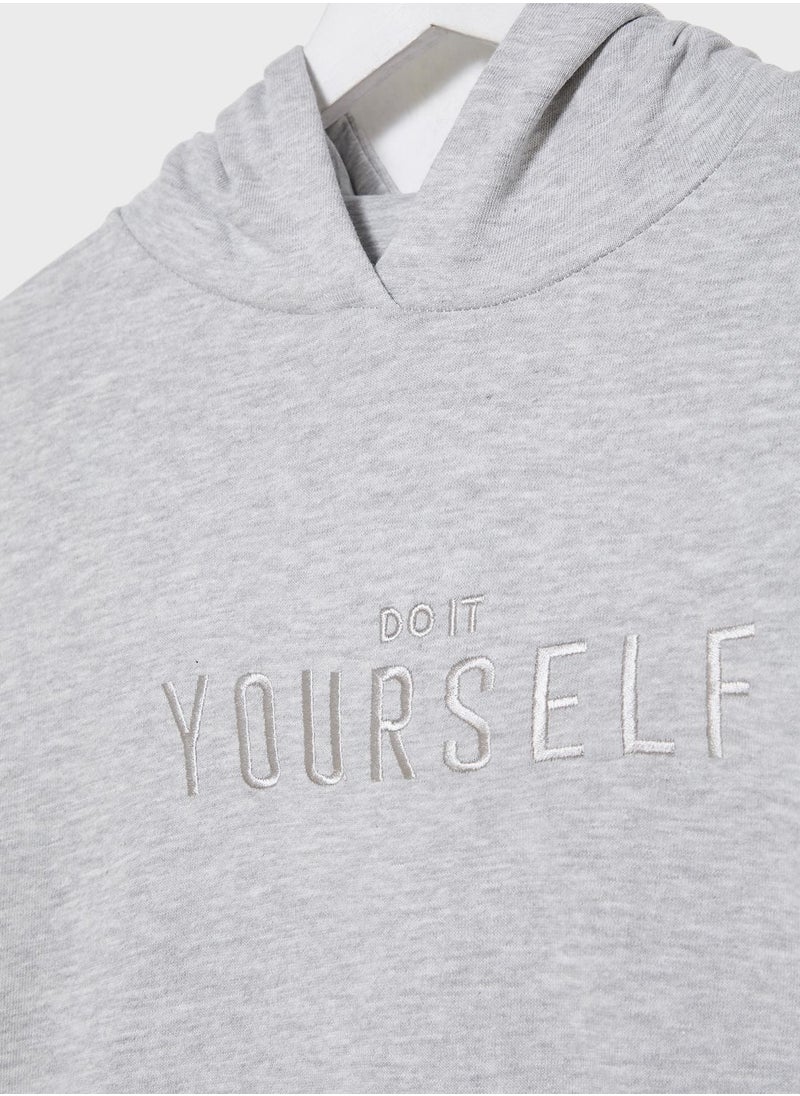 MANGO - Kids Slogan Hoodie - Image 1