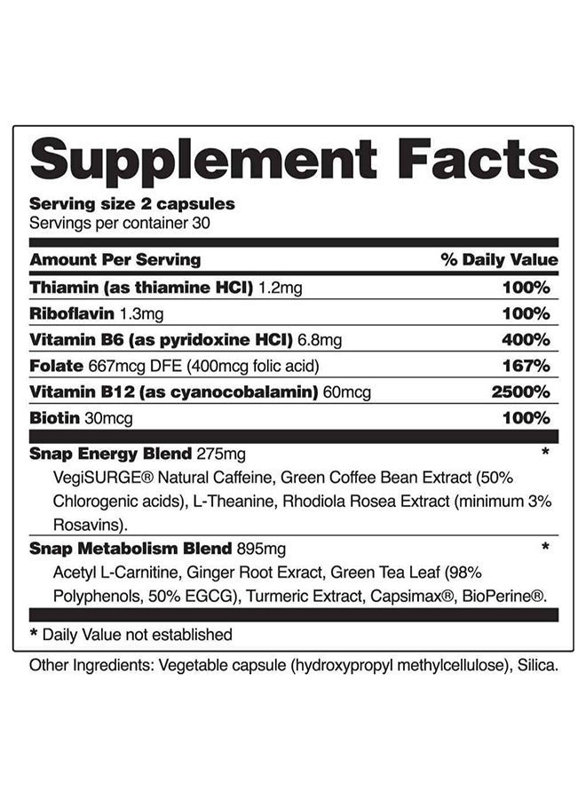 سناب للمكملات الغذائية الطاقة والتمثيل الغذائي للإجهاد وتخفيف التوتر وتعزيز الطاقة وتحسين الحالة المزاجية للنساء والرجال | 60 كبسولة مكمل غذائي - Image 4