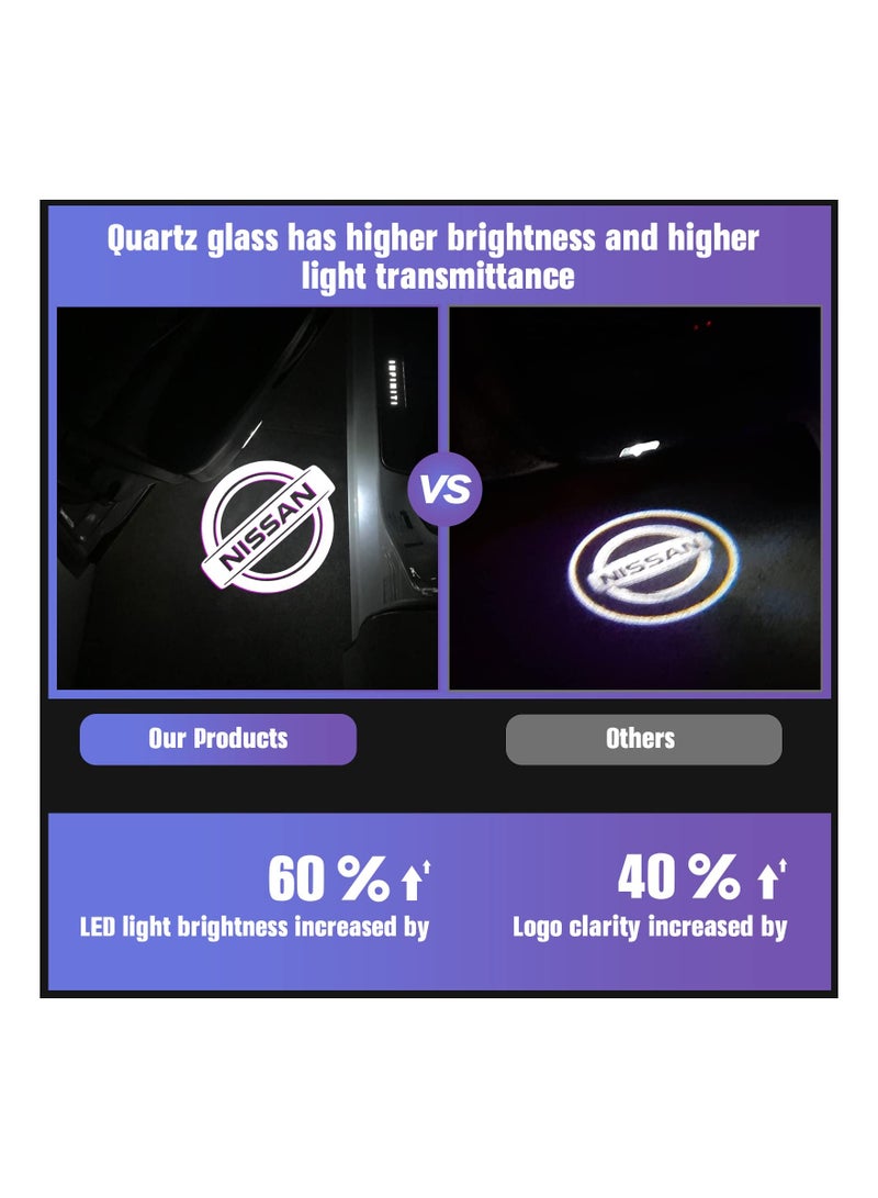 SYOSI 2PCS No Fade LED Car Lights LED Welcome Lights Car Door Logo Projection Lights Eye-Catching Car Door Logo Displays Car Door Light Logo Compatible with Altima Maxima Armada Titan Quest Pathfinder TERRA - Image 2