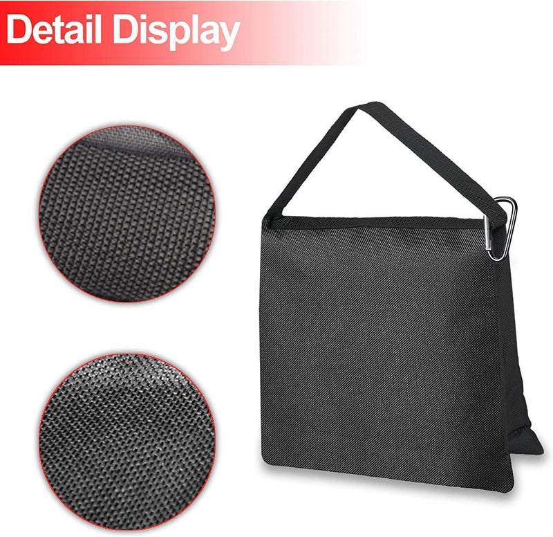 SHOPEE حقائب رملية لحقيبة السرج لمعدات التصوير والفيديو، عبوة 2 سوبر ثقيلة فارغة حقائب وزن رملية لستاند استوديو التصوير والفيديو، ستاند إضاءة، ترايبود وذراع جيب لكاميرا صغيرة - Image 3