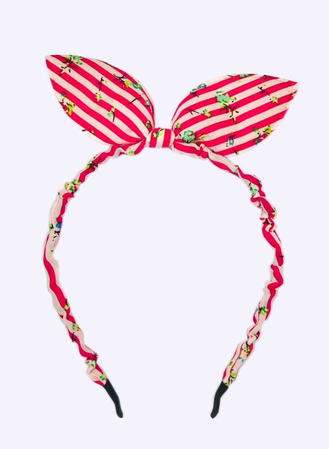 Evisha 6 pcs Fancy Print Bow Shape Hair Head Bands (Assorted Colour) - Image 2