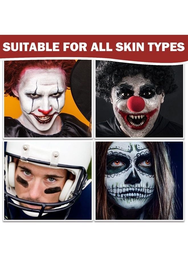 IONSGAKO - Clown Makeup Kit White Black Red Face Body Paint, Halloween Makeup Kit Face Paint for Professional Halloween Joker SFX Makeup Cosplay Vampire Eye Black Football Baseball Sports Makeup - Image 1