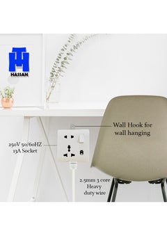 Hassan Premium 13A White Extension Single Socket with Reliable Power and Durable Design  - Image 2