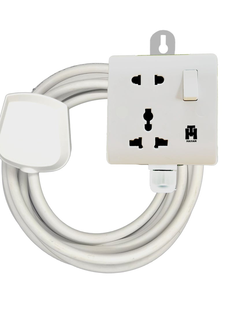 Hassan - Premium 13A White Extension Single Socket with Reliable Power and Durable Design - Image 1