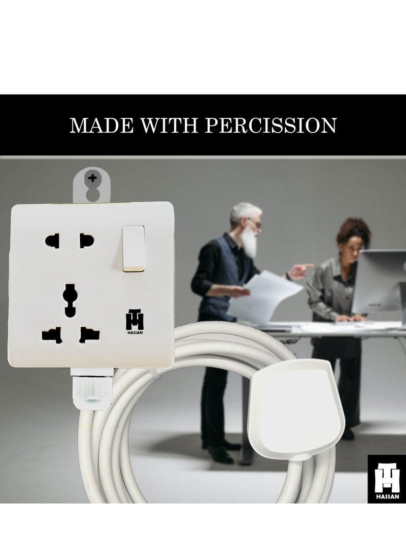 Hassan - Premium 13A White Extension Single Socket with Reliable Power and Durable Design - Image 1