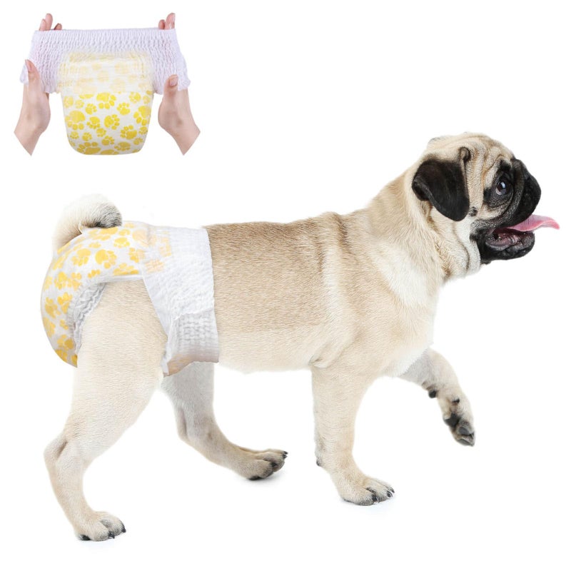Dono Dog Diapers Female, Disposable Full Wrap with Stretchy Waist, 360° Leak-Proof, Absorbent, Heat Period Doggie Diapers for Small and Large Dogs for Heat, 14 PCS - Image 1