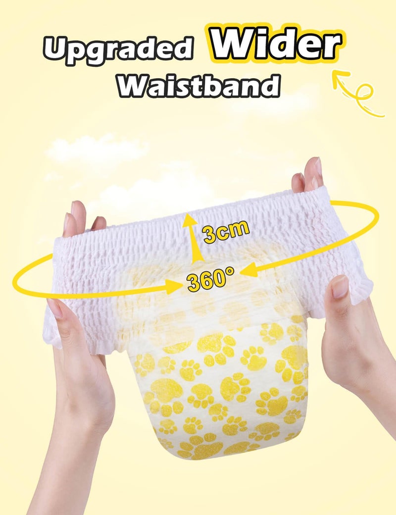 Dono Dog Diapers Female, Disposable Full Wrap with Stretchy Waist, 360° Leak-Proof, Absorbent, Heat Period Doggie Diapers for Small and Large Dogs for Heat, 14 PCS - Image 3
