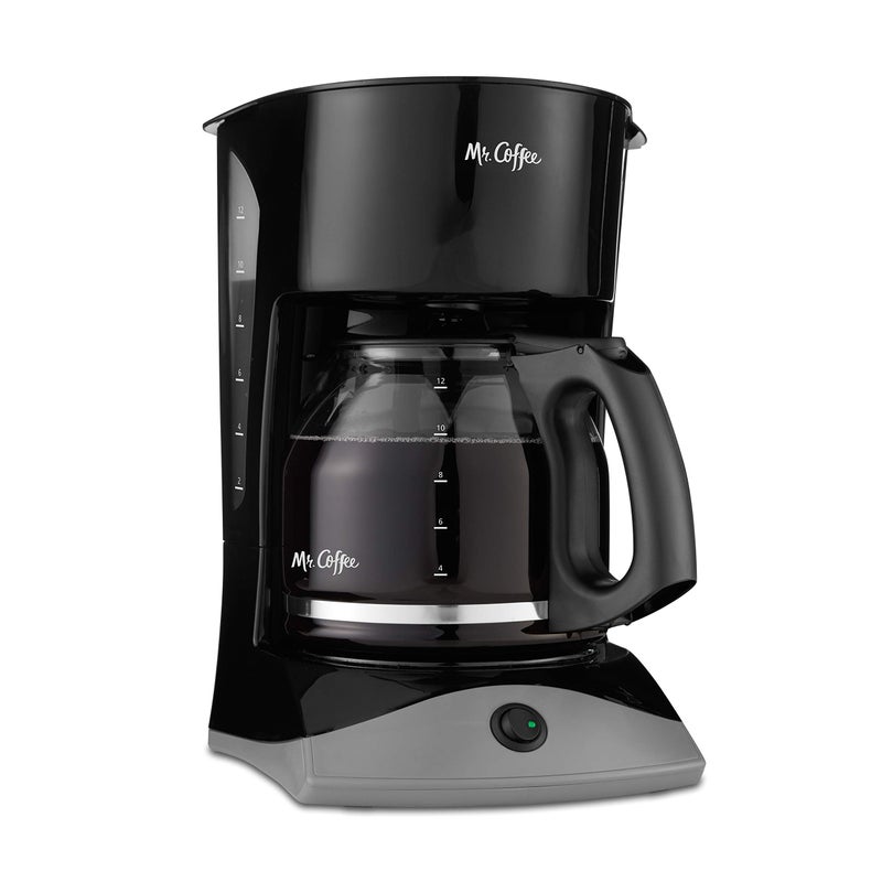 Mr. Coffee Black Coffee Maker, 12 Cups, with Auto Pause and Glass Carafe, Perfect for Home and Office Use - Image 1